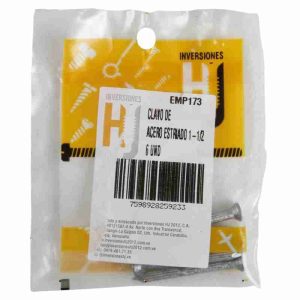 Clavo de acero estriado 1½" (6 unds)