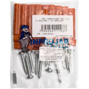 Set ramplug naranja ½"+ tornillo 12 x1" (12 unds)