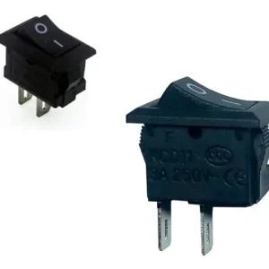 Botones Mini Kcd1 15*10mm 2pin De Balancín On-off Negro