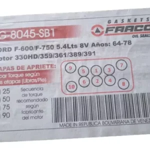 Empacadura Camara F-600 / F-750 Años 68-74