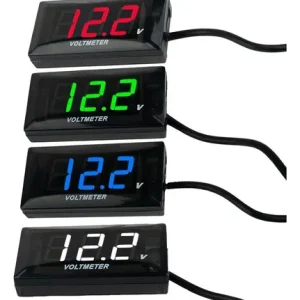 Reloj Voltimetro Digital Para Autos Y Motos, 12 Y 24 Voltios