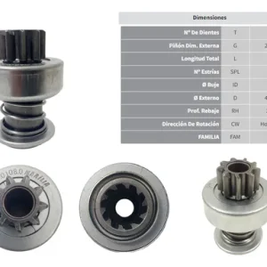 Bendix Arranque Corcel Del Rey Escort 9 Dientes 10 Estrias