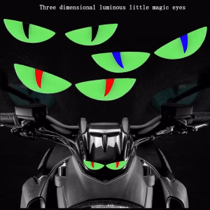 Ojos Calcomania Ojo Luminoso 3d Moto Y Carro Brilla
