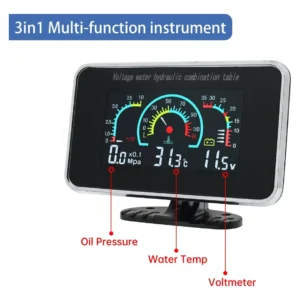 Medidor Digital 3 En 1 Temperatura Voltaje Presion De Aceite