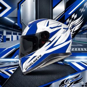 Casco Integral Abatible Blanco / Azul