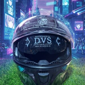 Casco Integral Con Doble Vicera Color NEGRO / AZUL